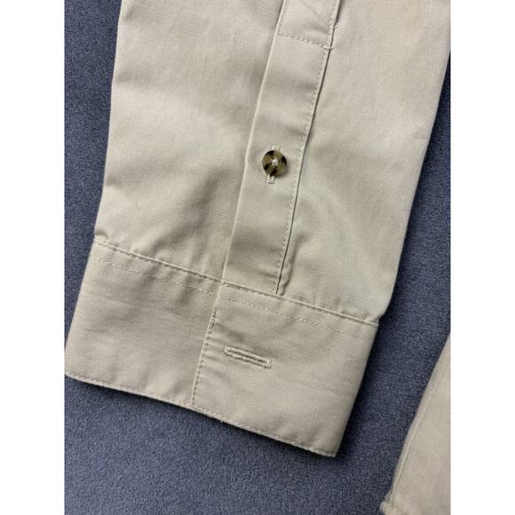 LL Bean Shirt Womens XL Khaki Button Front Epaulet Utility Safari Field VTG - Picture 4 of 8